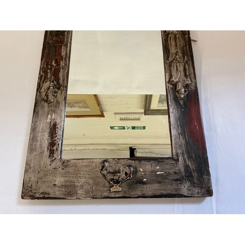 684 - A Rowley Galleries of Kensington Church Street Silvered & Gesso Wall Mirror with a Back Plate 