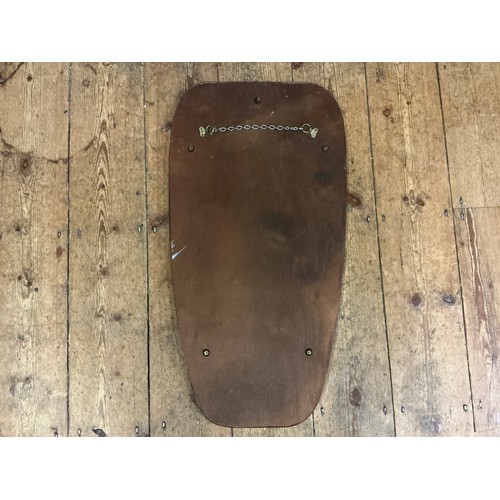 685 - A Gold Framed Retro Mirror. Measuring: 38cms x 73cms.