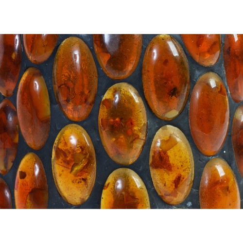 696 - An Indian made Table Lamp decorated with 'Amber' beads. Measuring: 35cms high.