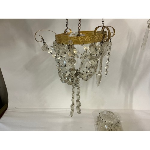 697 - A Pair of Bag Shaped Lustre Ceiling Lights & one other.