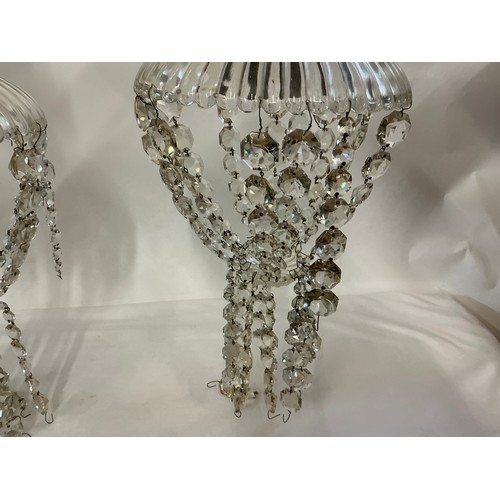 698 - A Pair of Bag shaped Glass Chandeliers.