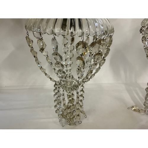 698 - A Pair of Bag shaped Glass Chandeliers.
