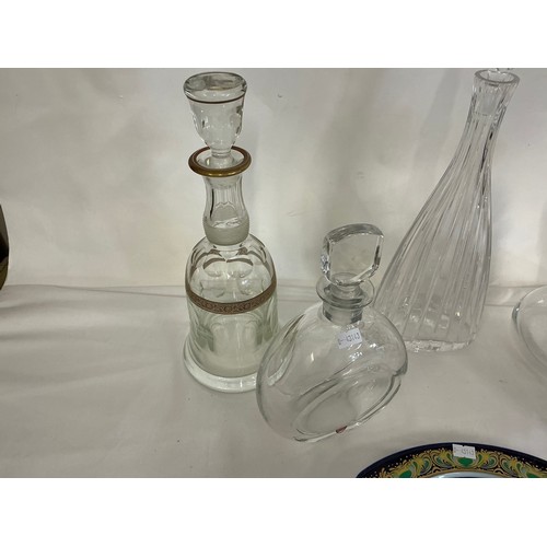707 - An Orrefors Glass Decanter & Stopper along with Four other Decanters & a Rosenthal Christmas Carol 1... 