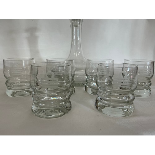 712 - A Ship's Decanter & Six Tumblers.