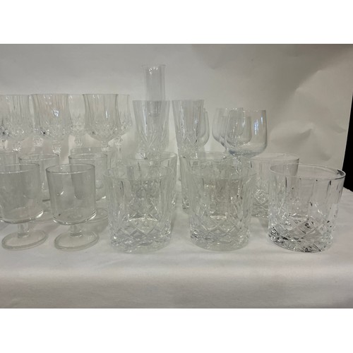 722 - A Collection of Cut & Moulded Glass to include Tumblers, Wines, Liquor & other Glass.