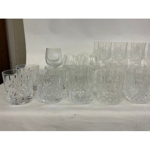 722 - A Collection of Cut & Moulded Glass to include Tumblers, Wines, Liquor & other Glass.