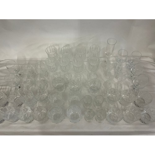 722 - A Collection of Cut & Moulded Glass to include Tumblers, Wines, Liquor & other Glass.