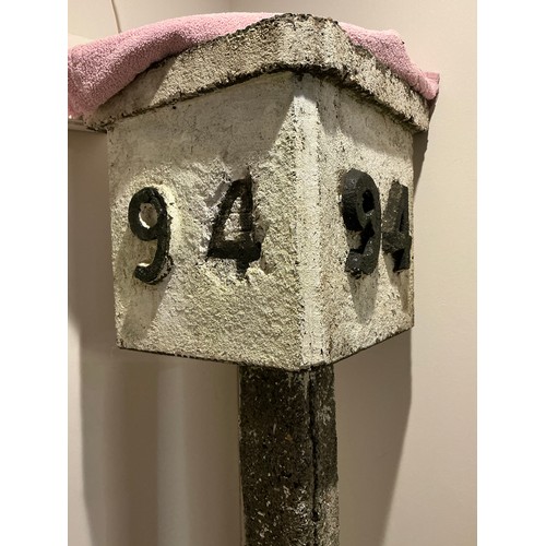740 - A Vintage Railway Concrete Mile Marker 
