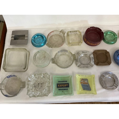 749 - A Large Collection of Original Pub/Hotel Glass & Tin Ashtrays to include Senior Service, Wills's, St... 