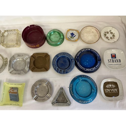 749 - A Large Collection of Original Pub/Hotel Glass & Tin Ashtrays to include Senior Service, Wills's, St... 