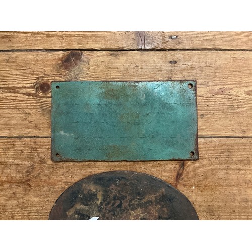 754 - Two Vintage Railway Cast Iron Signs to include 