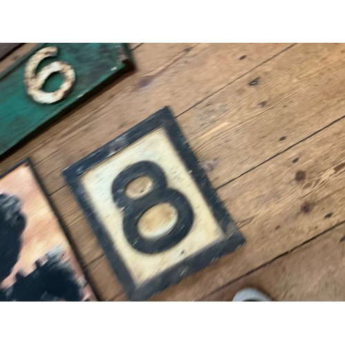 760 - A Collection of Four Vintage Cast Iron Railway Station Signs to include a Direction Arrow, 7/6 Direc... 