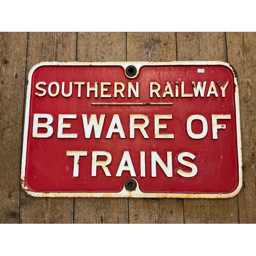771 - An Original Vintage Railway Station Cast Iron Sign 