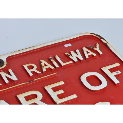 771 - An Original Vintage Railway Station Cast Iron Sign 
