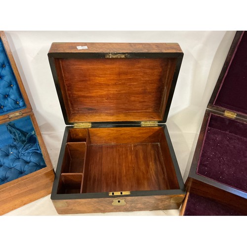 806 - Three various Sewing Boxes one in Walnut, Mahogany & one other.