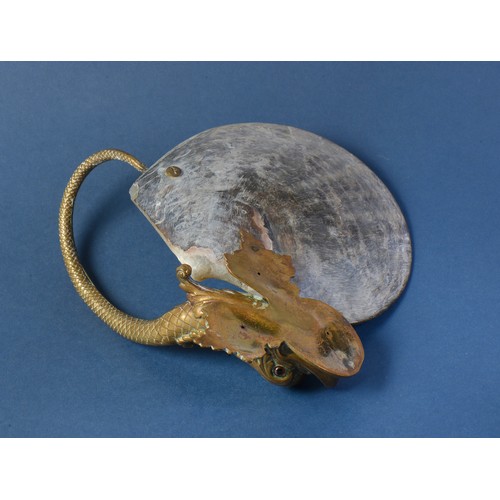 885 - A Dutch design Fish Vide Poche with a Mother of Pearl Shell. Measuring: 18cms across x 8cms High.