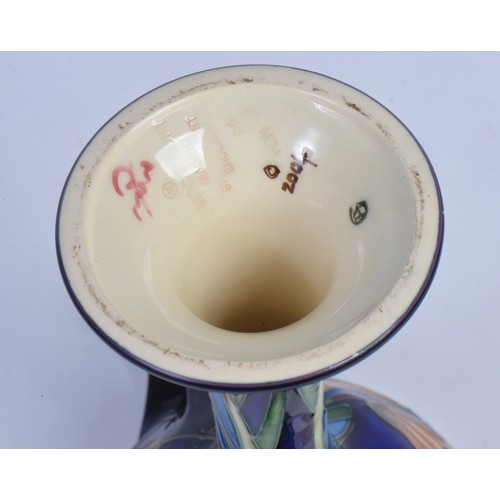 894 - A Moorcroft Pottery bonboniere in the Loch Hope pattern, having Twin Handles to a slender body & fla... 