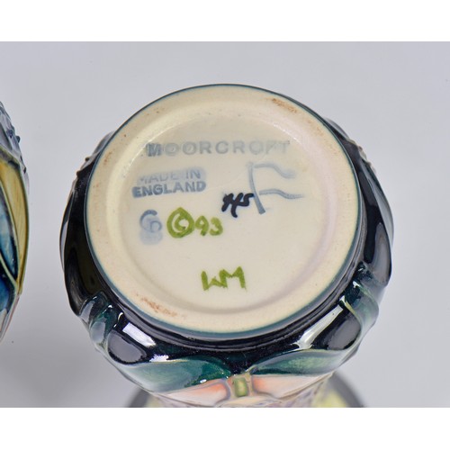 904 - Four various Moorcroft Vases with Peacock's Feathers, Fruits & Leaves Complete with Boxes & Paperwor... 