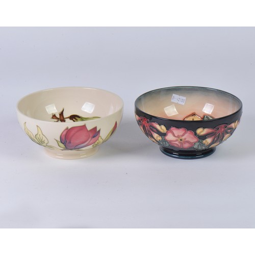 905 - Two Moorcroft Bowls decorated with Flowers Complete with Boxes & Paperwork. Measuring: 16cms across.