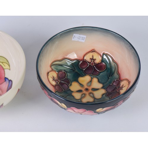 905 - Two Moorcroft Bowls decorated with Flowers Complete with Boxes & Paperwork. Measuring: 16cms across.