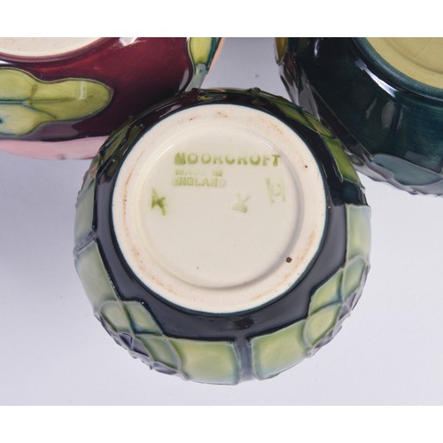 907 - Four various Moorcroft Vases Complete with Original Boxes & Paperwork. Measuring: 18cms. High. (High... 