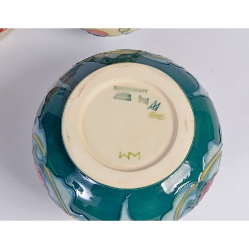 908 - Four various Moorcroft vases of Squat & Flared necked form Complete with the Original Boxes & Paperw... 