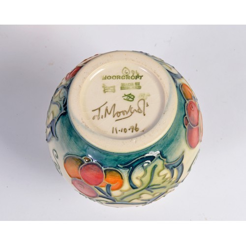 908 - Four various Moorcroft vases of Squat & Flared necked form Complete with the Original Boxes & Paperw... 