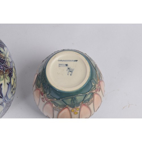 910 - A Grape decorated Moorcroft Ginger Jar & Cover along with Two Smaller Moorcroft Ginger Jars & Covers... 