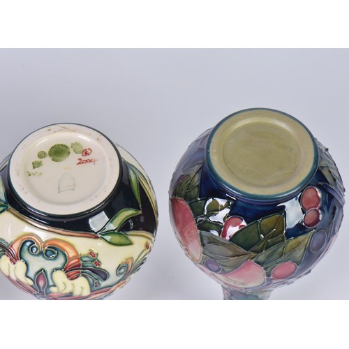 912 - Four various Flared Necked Moorcroft Vases Complete with Boxes & Paperwork. Measuring: 14cms High. (... 
