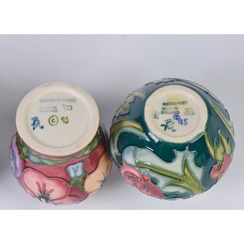 913 - Four various Moorcroft Vases Complete with Boxes & Paperwork. Measuring: 10cms. (Approx).