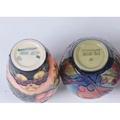 913 - Four various Moorcroft Vases Complete with Boxes & Paperwork. Measuring: 10cms. (Approx).