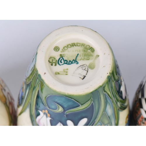 914 - Four various Moorcroft Vases Complete with Boxes & Paperwork. Measuring: 14cms High. (Approx).