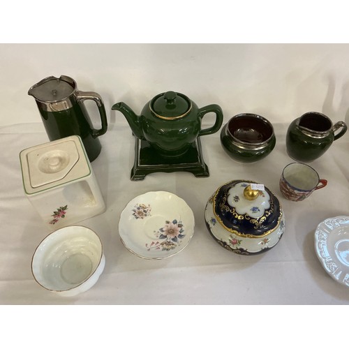 936 - A Collection of Porcelain to include Alfred Meakin, French Green Tea Pot on Stand with Milk Jug & Bo... 
