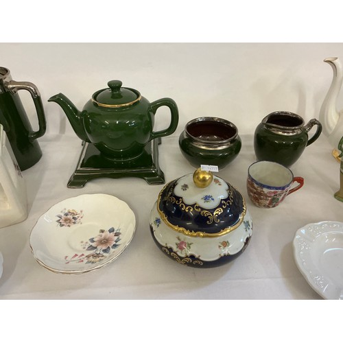936 - A Collection of Porcelain to include Alfred Meakin, French Green Tea Pot on Stand with Milk Jug & Bo... 