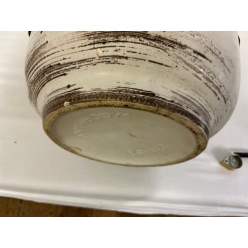 922 - A Fat Lava German made Runny Glazed Vase decorated with Flowers & Flaming Ears. Measuring: 54cms.