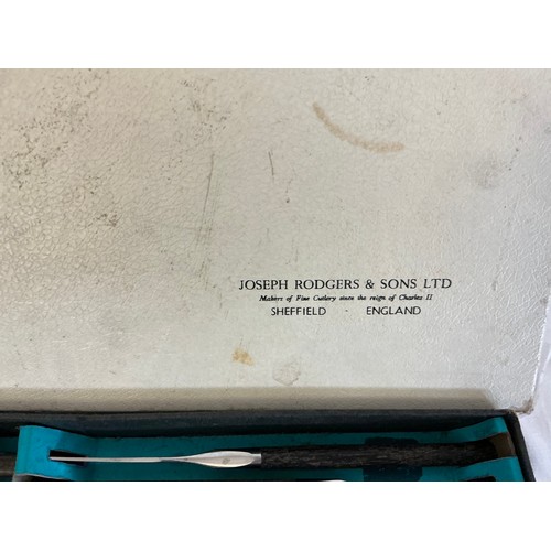 121 - A Joseph Rodgers & Sons 1960s Ebony & Steel Stylish Cutlery set in Original Box.