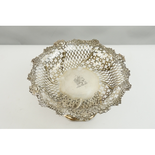 2 - A Victorian silver pedestal dish by Charles Thomas Fox & George Fox, the dish features intricate pie... 