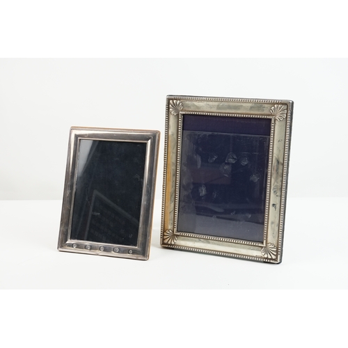42 - A modern silver photograph frame by Carrs of Sheffield. Hallmarked Sheffield 2000, along with anothe... 