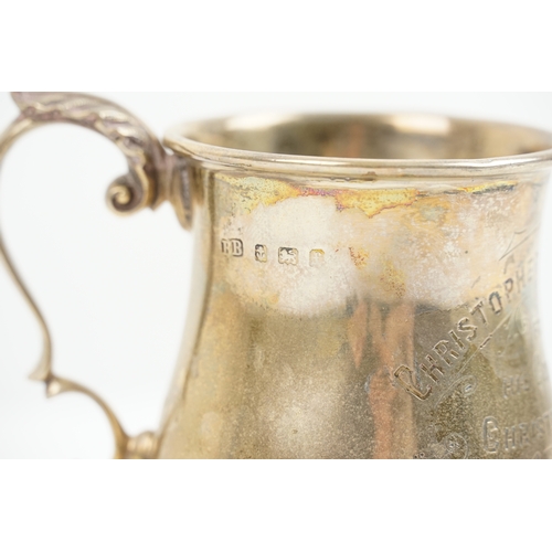 43 - A silver Edwardian christening cup by the Barker Brothers. Hallmarked Birmingham 1905. Weight 124.9g... 