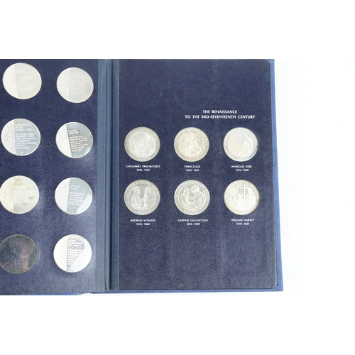 45 - A limited edition collection of medallic history of medicine sterling silver medals. The collection ... 
