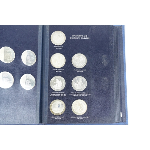 45 - A limited edition collection of medallic history of medicine sterling silver medals. The collection ... 