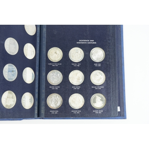 45 - A limited edition collection of medallic history of medicine sterling silver medals. The collection ... 