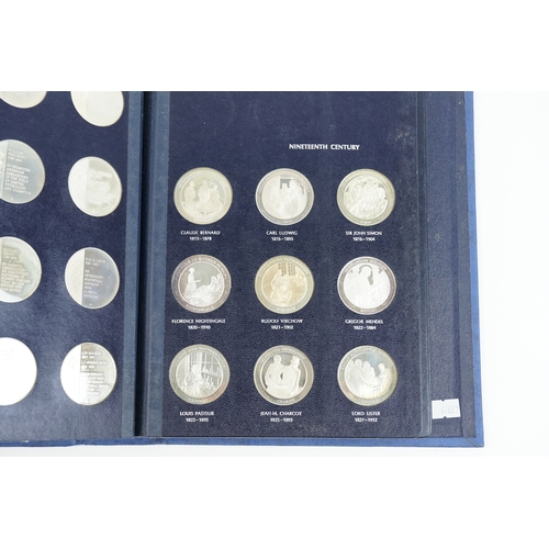 45 - A limited edition collection of medallic history of medicine sterling silver medals. The collection ... 