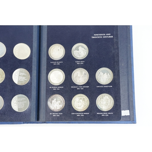 45 - A limited edition collection of medallic history of medicine sterling silver medals. The collection ... 