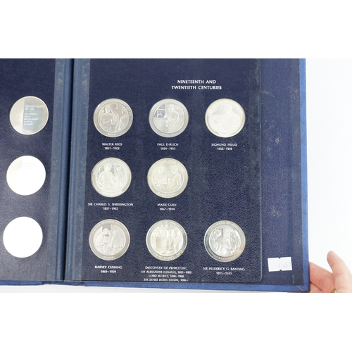 45 - A limited edition collection of medallic history of medicine sterling silver medals. The collection ... 