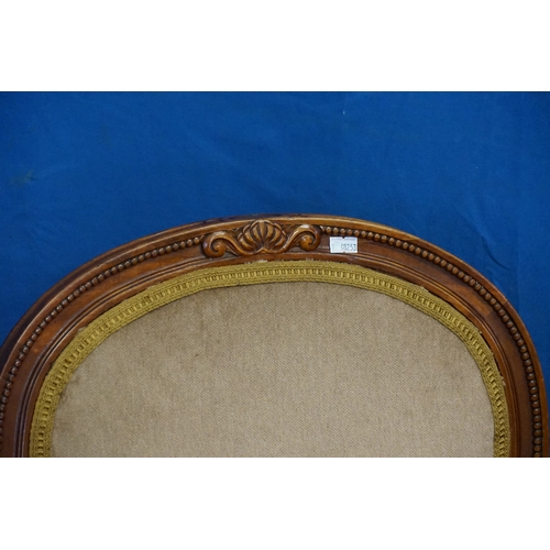 589 - A Pair of Dutch Hoop Back Beaded & Upholstered in Velvet Dining Chairs resting on fluted legs with u... 