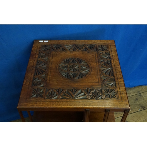 593 - A Victorian Chip Carved Revolving Bookcase on Rotating Stand. Measuring: 46cms across x 78cms high. ... 