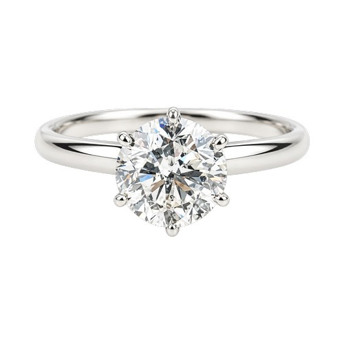 A Beautiful 14ct Solitaire Diamond Ring, Diamond Size approx: 2ct. Ring Size: N. Weight: 2.5 grams.
