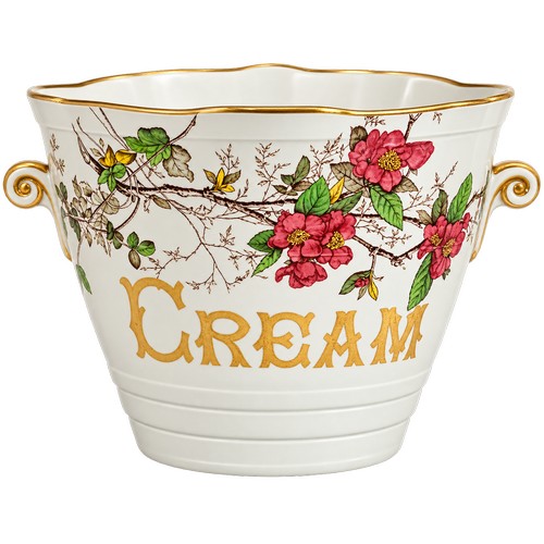A Rare "Dairy Supply Company Limited" Museum Street, London, Cream Pail with Transfer Printed Flowers, Twin Lug Handles & a Gilt Edge. Measuring: 28cms across x 20cms High.