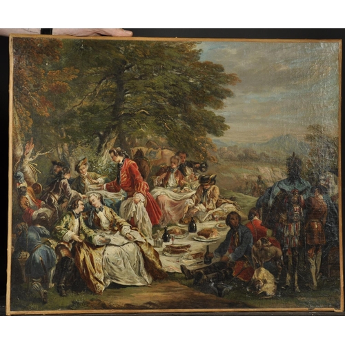 27 - Early 19th Century French School. A Feast in an Alpine Setting, Oil on Canvas, Unframed, 20